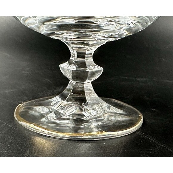 Vtg Etched Glasses Brandy Snifter with Twisted Stem Pedestals with Gold Trim 6 - Picture 5 of 12